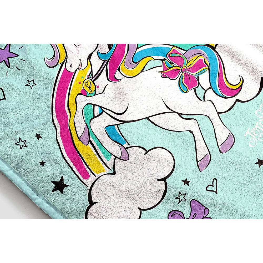 Jojo Siwa Reach for the Stars Plush Blanket, 100% Polyester, Blue