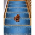 thumbnail image 2 of Modern Blue Stair Treads for Wooden Steps Indoor Runner Rug Carpet, Abstract Diamond Luxury Gradient 4 Pieces Peel and Stick Staircase Step Treads Covers Washable Throw Door Mats, 30"x8", 2 of 6