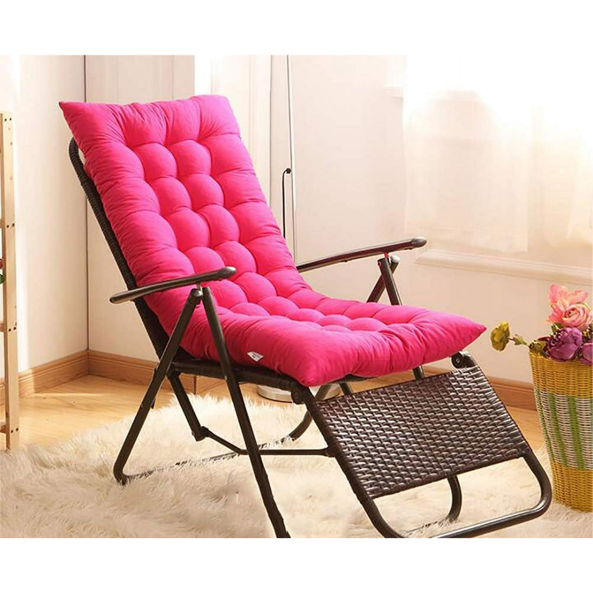 ORUYROP Sun Lounger Cushion Pad Garden Patio Thick Large Rocking Chair Cushion Recliner Relax Chair Pad for Rattan Recliner Indoor Outdoor Rose Red A 48x155x8cm 19x61x3inch Walmart