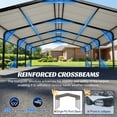 thumbnail image 6 of 20'x20' Galvanized Steel Carport Canopy, Heavy Duty Triangle Reinforced Frame, UV-Proof Waterproof Roof, Large Capacity for Car, SUV, Boat, Tractor, 6 of 10