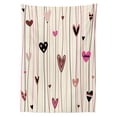 thumbnail image 3 of Ambesonne Valentines Day Tablecloth Rectangular Table Cover, Heart Love Theme, 60"x84", Black Coral Pink, 3 of 4