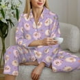 thumbnail image 6 of Pofeuu Sheeps Print Womens Pajamas Set Long Sleeve Sleepwear Button Down Nightwear Soft Pj Lounge Sets Button Down Pajamas Women-Medium, 6 of 7