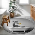 thumbnail image 3 of Round Rugs 3.3Ft, Funny Giraffes Round Area Rug Washable Indoor Throw Carpet, Cute Art Vintage Lovely Animals on Bathtub Soft Non Slip Circle Rug for Laundry Room Patio Home Decor Aesthetic, 3 of 8