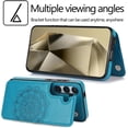 thumbnail image 2 of Design for Galaxy S24 5G Case with Credit Card Holder Slot PU Leather Wallet Phone Cases Stand Kickstand Durable Shockproof Protective Cover for Samsung S 24 Women Men 6.1 inch Blue, 2 of 13