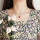 thumbnail image 2 of Collar con colgante de ágata roja encantador y sencillo para mujeres y niñas, 2 of 6