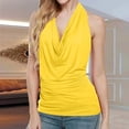 thumbnail image 2 of Aihuaihua Women's Drape Cowl Neck Sleeveless Backless Vest Tank Top Blouse, 2 of 4