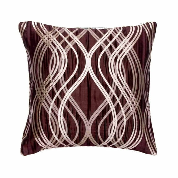 Throw Pillow Covers, Brown 16"x16" (40x40 cm) Throw Pillow Covers, Jacquard Silk Pattern Throw Pillows For Couch, Striped Pattern Contemporary Style - Chain Sling
