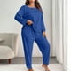 thumbnail image 1 of Pincandy Women's Plus Size Pajama Set - Crew Neck Long Sleeve Top & Pants, Casual & Comfortable for Homewear, 1 of 4