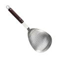 thumbnail image 3 of Espumadera de acero inoxidable, cuchara ranurada, colador de alimentos, cucharón, cuchara para freír Mango de madera de 388 cm., 3 of 9