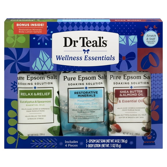 Dr Teal's Epsom Salt Wellness Sampler Gift Set, 4 Piece