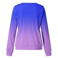 thumbnail image 5 of Woman Long Sleeve Round Neck Printing Blouse Autumn Causal Pullover Tops for Women Fashion Purple,S, 5 of 5