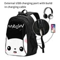 thumbnail image 2 of Balery Cat Meow Mochila con carga USB para hombre y mujer - Mochila impermeable y antirrobo para laptop con puerto USB para viajes, trabajo, 2 of 7