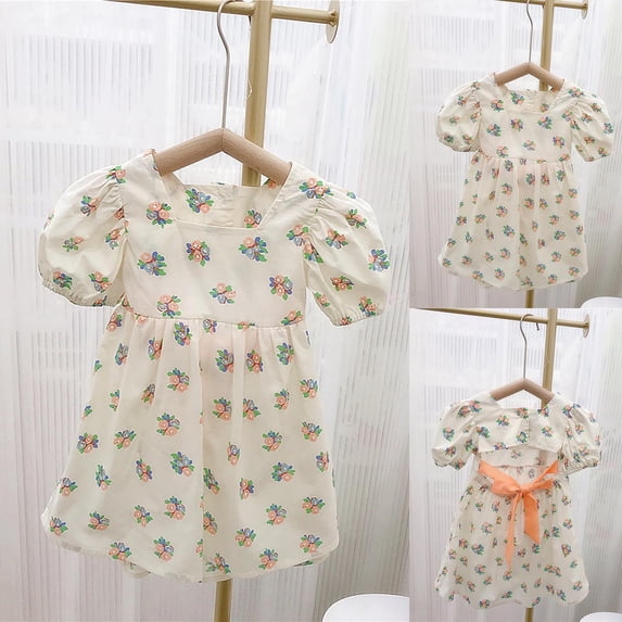 Vedolay One Piece Jumpsuits Toddler Little Girls One-Pieces Floral Corset Romper Jumpsuit Harem Pants Overalls,Beige 12-18 Months