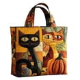 thumbnail image 2 of Quilted Tote Bag Halloween Tote Bags for Women Cute Cat Pumpkin 3D Printed Purse Hobo Bag for Shopping Womens Tote Bag, Blue M, 2 of 6