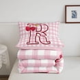 thumbnail image 5 of meiyoeat Pink 3D Cartoon Initial R Full Size Comforter SetsLovely Bowknot Cherry Bedding Comforter Set For Girl,Pink Reversible,3-Piece,1 Comforter and 2 Pillowcases, 5 of 7