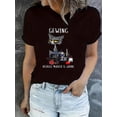 thumbnail image 1 of Camiseta de mujer verano Patrón de Corazón cuello redondoChic Cat Print Women's T-Shirt - Casual Crew Neck, Short Sleeve, Stretchy Polyester Blend, Machine Washable - Perfect for Summer & Casual Att, 1 of 6