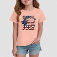 thumbnail image 2 of kpoplk Girls Patriotic Kids Tops Independence Day Tshirts American Flag Graphic Tee Short Sleeve Shirt(Light Pink,3-4 Y), 2 of 4