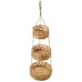 thumbnail image 3 of Casafield 3-Tier Hanging Fruit Basket Set, Natural Water Hyacinth Storage Baskets for Produce, Herbs, Plants, Boho Kitchen Pantry Storage Organizer, 3 of 7