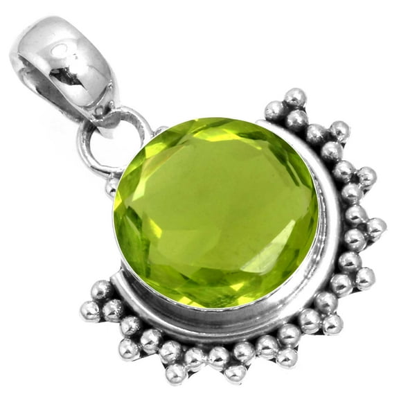 Peridot Quartz Women Jewelry 925 Sterling Silver Pendant