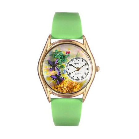 Whimsical Watches Women's C1210001 Classic Gold Butterflies Light Green ...