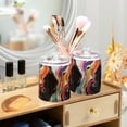 thumbnail image 3 of Yayeee 2 Pack Qtip Holder Bathroom Cotton Swab Canister with Lid Clear Dispenser Set, Colorful Black, 3 of 6