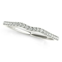 Aonejewelry 0.10 Ct. Diamond Wedding Band In 14K Solid White Gold