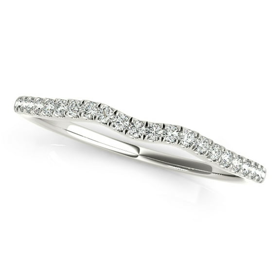 Aonejewelry 0.10 Ct. Diamond Wedding Band In 14K Solid White Gold