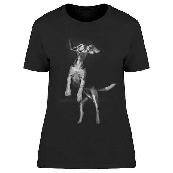 Beagle Dog Portrait Jumping T-Shirt Women -Image by Shutterstock, Female Large