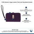 thumbnail image 5 of CTM  Vegan Leather Twist Lock Flap Wallet Wristlet (Women), 5 of 5