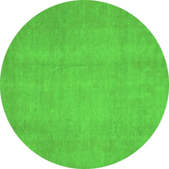 Ahgly Company Indoor Round Abstract Green Modern Area Rugs, 6' Round