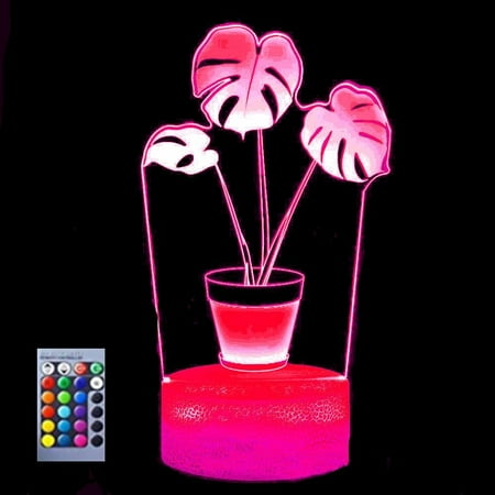 

YSTIAN 3D Flower Night Light Lamp Illusion 16 Color Changing Table Desk Decoration Lamps Gift with Acrylic Flat ABS Base USB Cable Toy