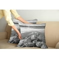 thumbnail image 2 of Ambesonne Autumn Throw Pillow Cover 2 Pack, Rock in Lake Shore, 20", Black White, 2 of 5