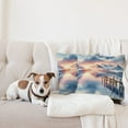 thumbnail image 4 of Ambesonne Lake Throw Pillow Cover 2 Pack, Pastel Sunset Serene Pier View, 18", Peach Blush Ceil Blue, 4 of 7