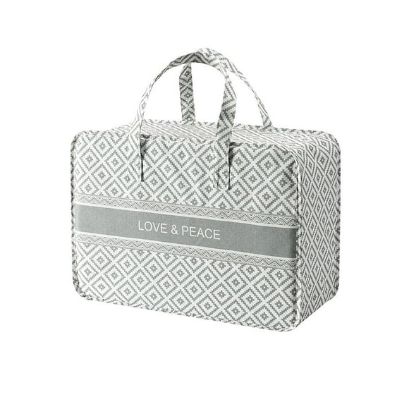 Wosthever Bolsa de almacenamiento de lino de algodón Bolsa de embalaje multipropósito Bolsa de mudanza de gran capacidad con asa Correa Cremallera para Almacenamiento y organización del hogar No.1 Wosthever HA027561-01