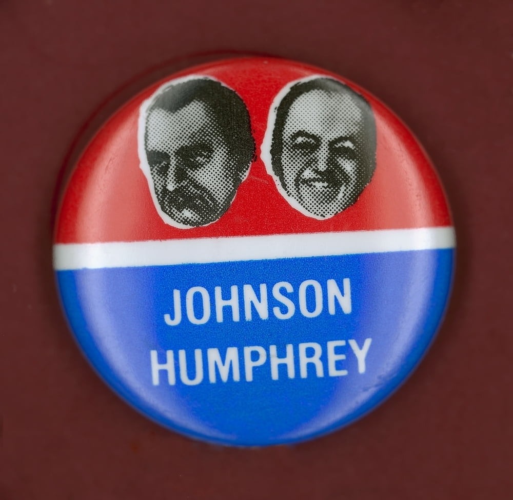 Vintage Ladies for Lyndon B Johnson Pinback Button President Political Campaign 
