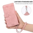 thumbnail image 2 of Funda Tipo Billetera para iPhone 16e Carcasa Abatible con Porta Tarjetas, Bolsillo para Efectivo, Soporte Ajustable, Cierre Magnético y Correa de Muñeca Rosa, 2 of 6