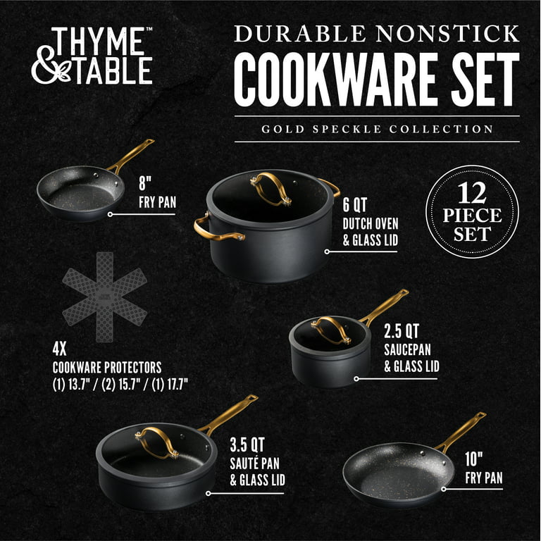 Thyme & Table 32-Piece Cookware & Bakeware Nonstick Set, Black