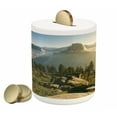 thumbnail image 1 of Yosemite Piggy Bank, Yosemite Valley and Half Dome in Foggy Morning During Romantic Sunrise Scenery, Ceramic Coin Bank Money Box for Cash Saving, 3.6" X 3.2", Green Beige, by Ambesonne, 1 of 4