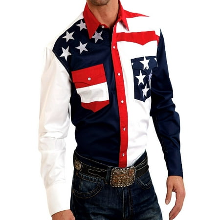 roper american flag shirt