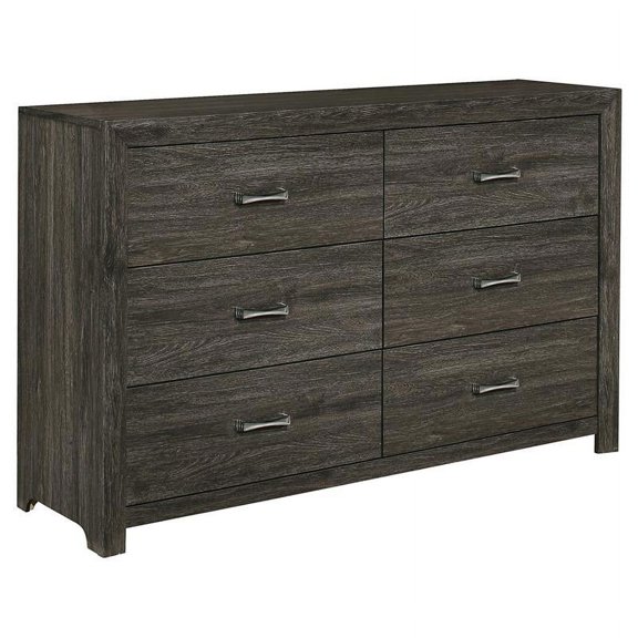 Lexicon Edina 6-Drawers Contemporary Wood Dresser in Dark Gray