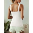 thumbnail image 6 of Anygrew Womens Tank Tops with Built in Shelf Bra Basic Stretchy Padded Camisole Casual Layering Tanks Undershirt Black-White-Gray-Coffee, 6 of 7