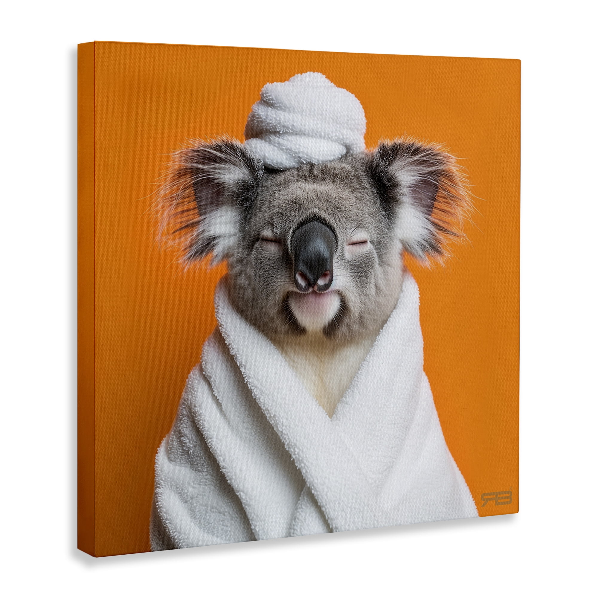 Stupell Industries Relaxed Bathtime Koala Bath & Laundry Painting Wrapped Canvas Art Print Wall Art, 24 x 24