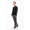 thumbnail image 3 of 2 Piece Mens Microfleece Pajama Sets – Ultra Soft PJ Pants with Henley Shirt, 3 of 7