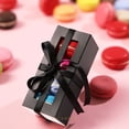 thumbnail image 3 of PACKHOME 30 Pack Macaron Boxes for 4 or 5, Black Macaron Packaging Boxes with Window and Ribbon, 4.8×1.9×1.9 inches, 3 of 6