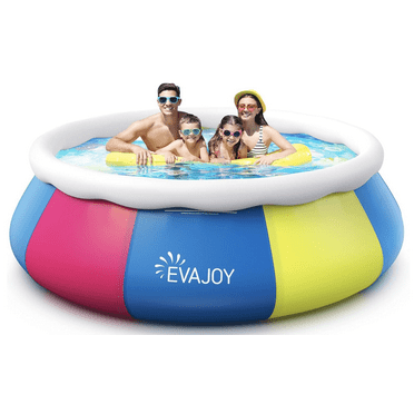 EVAJOY 10ft x 30in Above Ground Swimming Pool Easy Set Inflatable Top Ring for Adults, Family, Backyard, Outdoor With Cover
