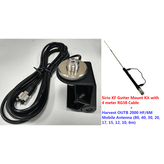 Harvest OUTB2000 HF/6M Mobile Antenna and Sirio KF Gutter Mount Kit