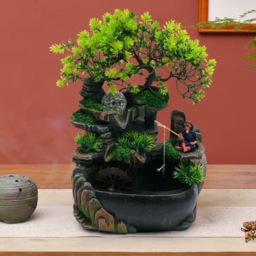John Timberland Organic Water Lily Ceramic Modern Zen Cascading Indoor ...