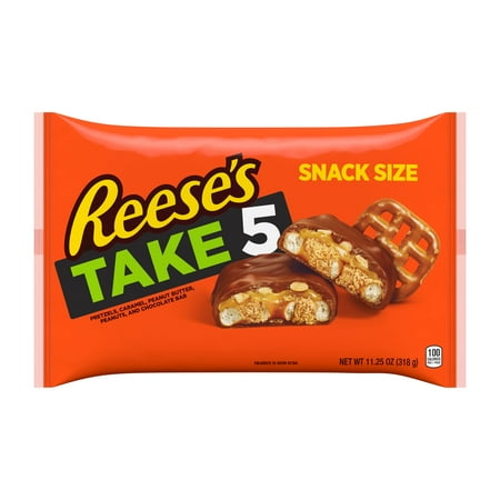 Reese's Take5, Halloween Milk Chocolate Snack Size Candy Bars, 11.25 Oz.