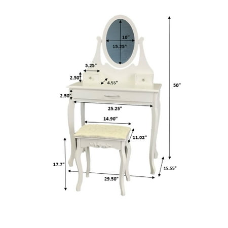 Viscologic Cherish Wooden Mirrored Makeup Vanity Dressing Table With Stool White Canada Viscologic Cherish Wooden Mirrored, Viscologic Pearl Wooden Mirrored Makeup Vanity Table White