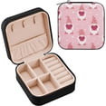 thumbnail image 3 of GZHJMY Valentine's Day Gnome Mini Jewelry Box, Portable Leather Travel Small Jewelry Organizer Case for Earring, Necklace, Rings, Bracelets, 3 of 7